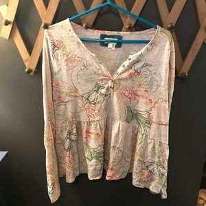 Anthropologie peplum Henley top